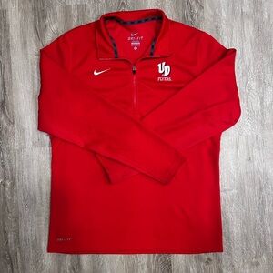 Nike Men's Red Half-Zip Dri-FIT Pullover with White Logos / Dayton Flyers